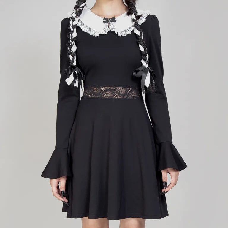 Women's Lolita Doll Collar Flared Sleeved Dress