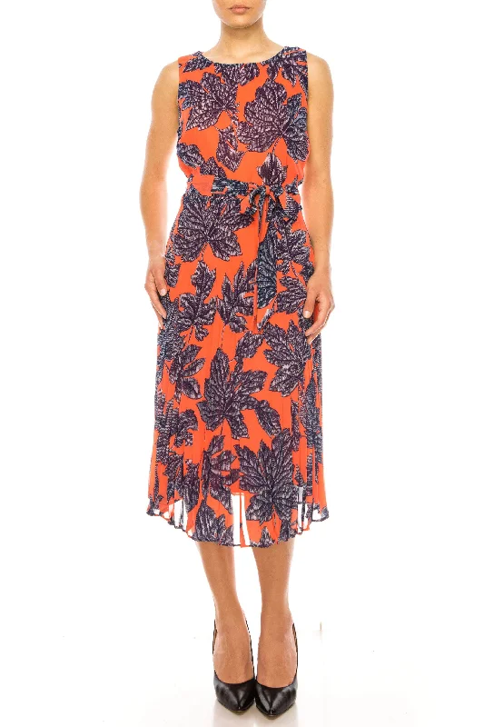 ILE Clothing CHP240 - Sleeveless Midi Print Dress