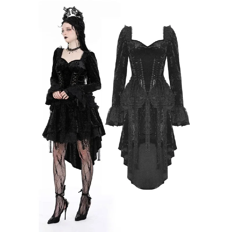 Women's Gothic Layered High-low Velvet Dress