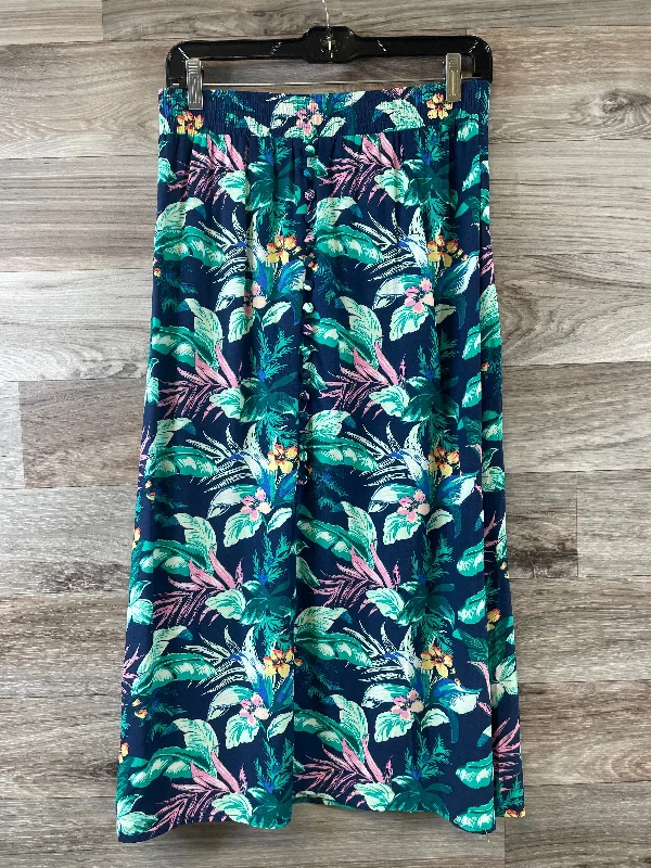 Tropical Print Skirt Maxi Loft, Size Xs