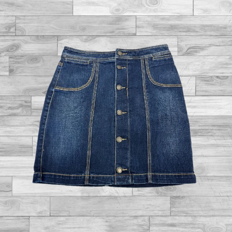 Skirt Mini & Short By Christopher And Banks In Blue Denim, Size: 4