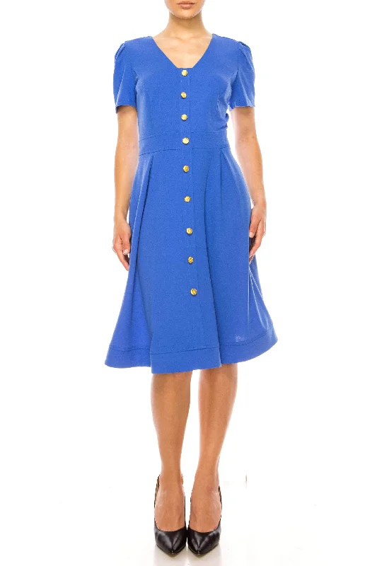 Shelby & Palmer A3121 - Short Sleeve Buttoned Dress