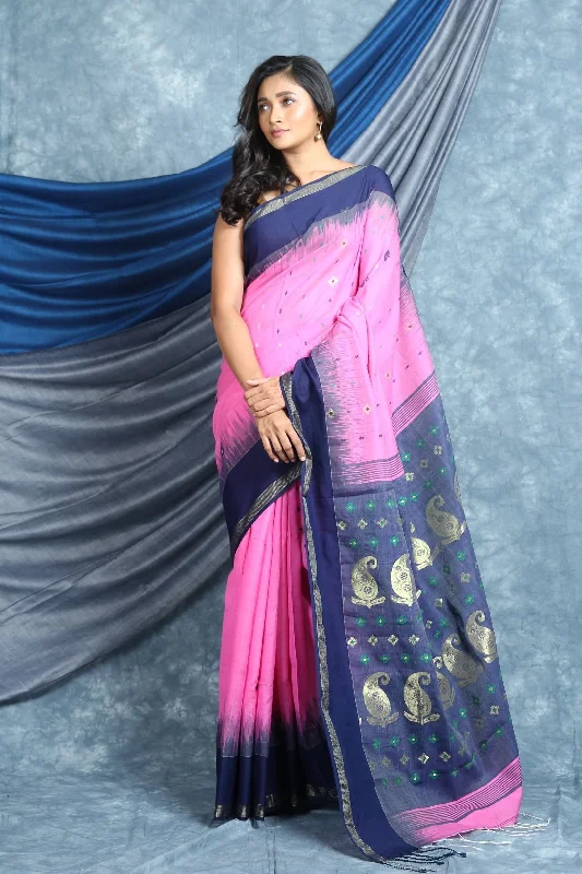 Women's Cotton Saree with Woven Pallu - Arhi