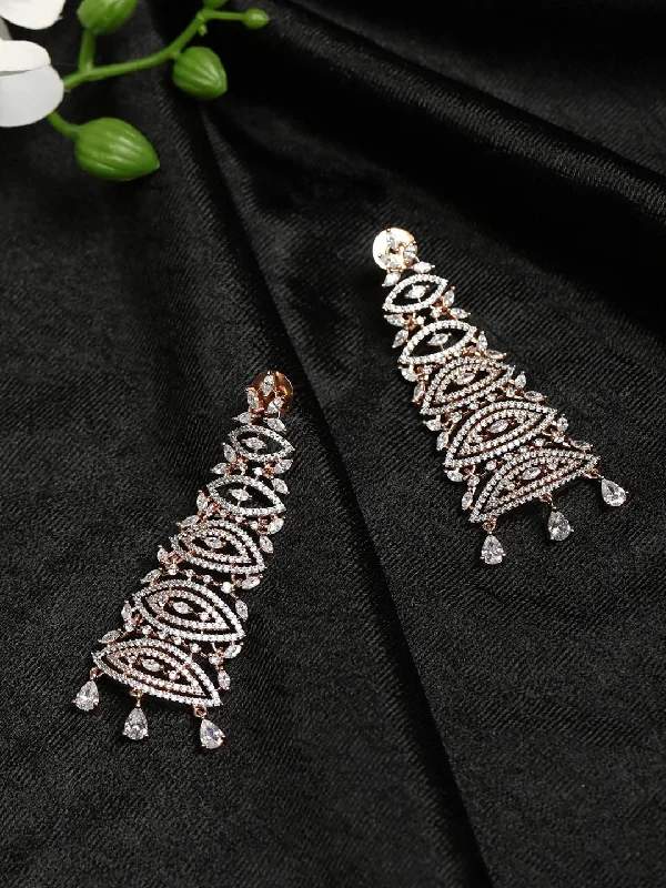 Women's  American Diamond Drop Earring - Priyaasi