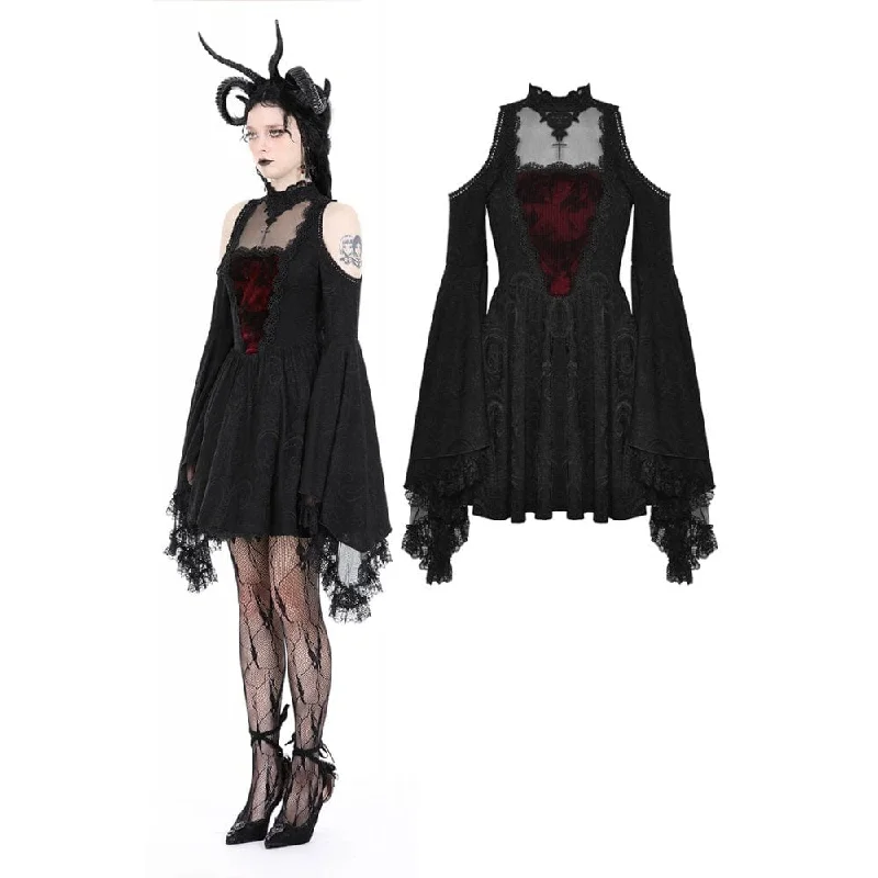 Women's Gothic Off Shoulder Lace Splice Dress