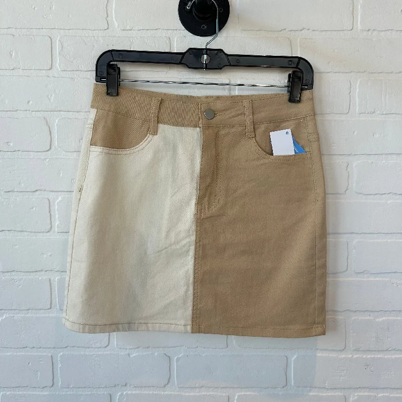 Skirt Mini & Short By BAILEY ROSE In Cream & Tan, Size: 4