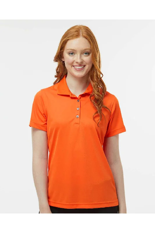 Paragon Womens Saratoga Performance Moisture Wicking Mini Mesh Short Sleeve Polo Shirt - Orange