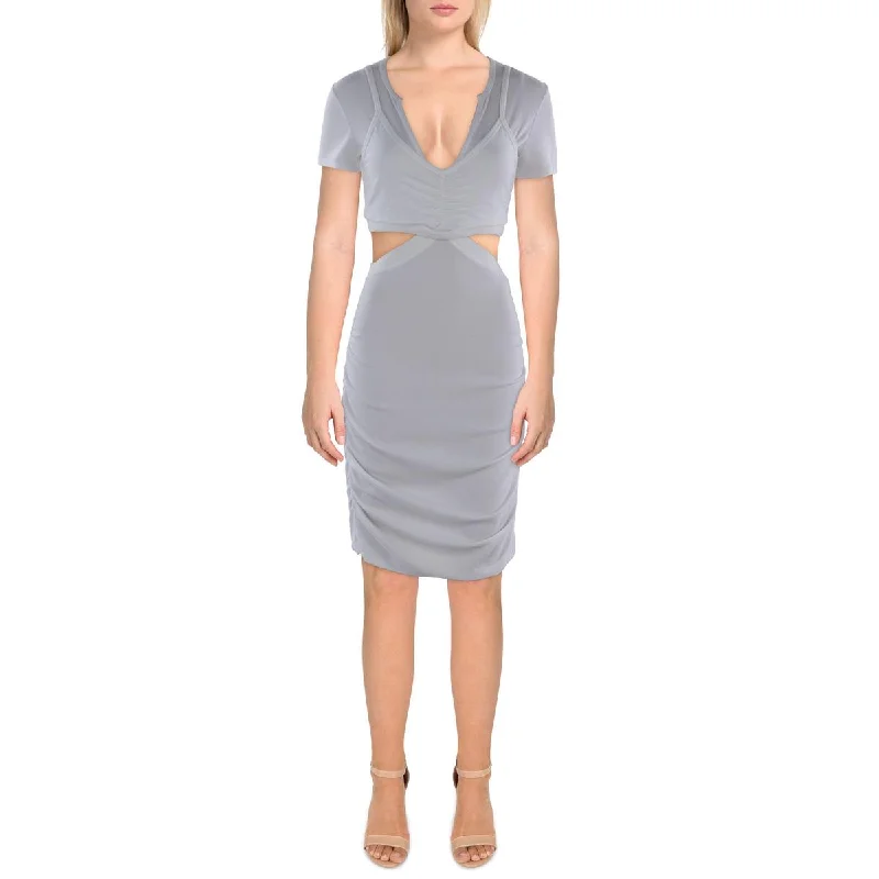 Jonathan Simkhai Womens Knee-Length Cutout Bodycon Dress