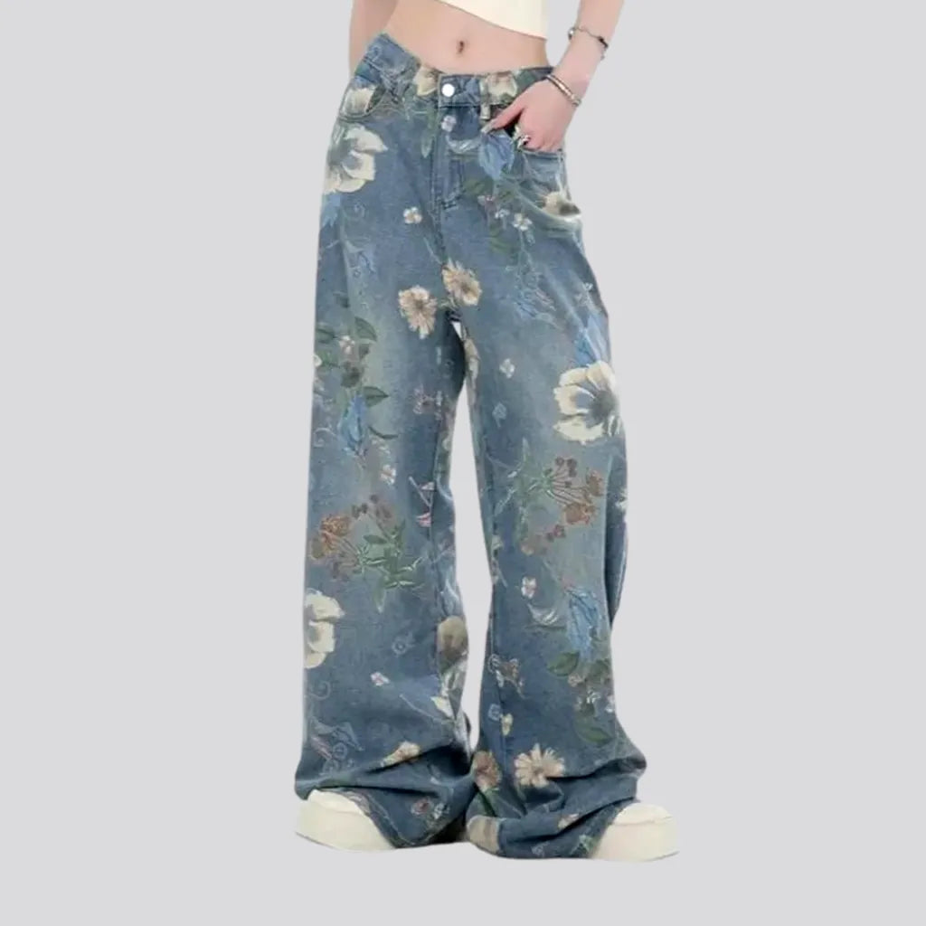 Floor-length y2k jeans
 for ladies