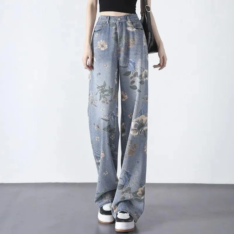 Printed Jeans Women's High Waist Slimming