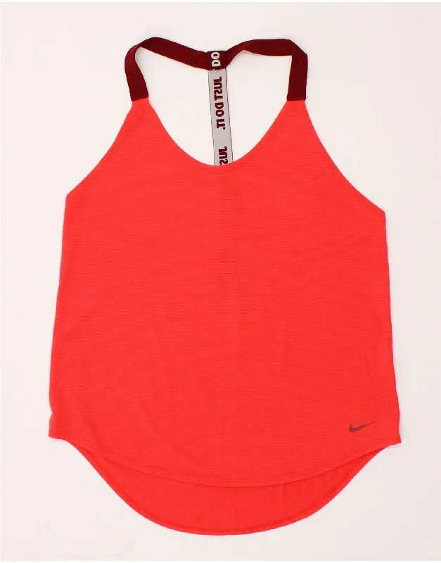 NIKE Womens Vest Top UK 10 Small Red Polyester