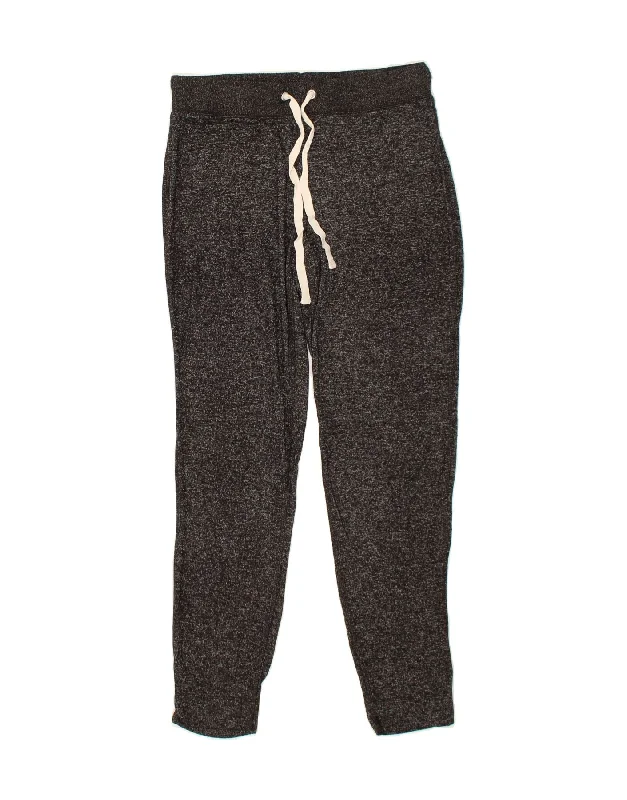 J. CREW Womens Tracksuit Trousers UK 14 Medium  Black Flecked Cotton