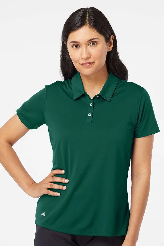 Adidas Womens Performance UPF 50+ Short Sleeve Polo Shirt - Collegiate Green