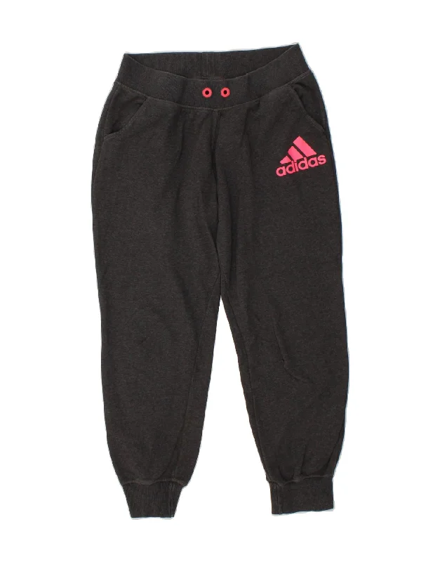 ADIDAS Womens Graphic Tracksuit Trousers Joggers UK 12/14 Medium  Grey