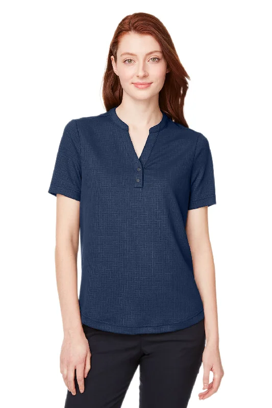 North End Womens Replay Recycled Moisture Wicking Short Sleeve Polo Shirt - Classic Navy Blue