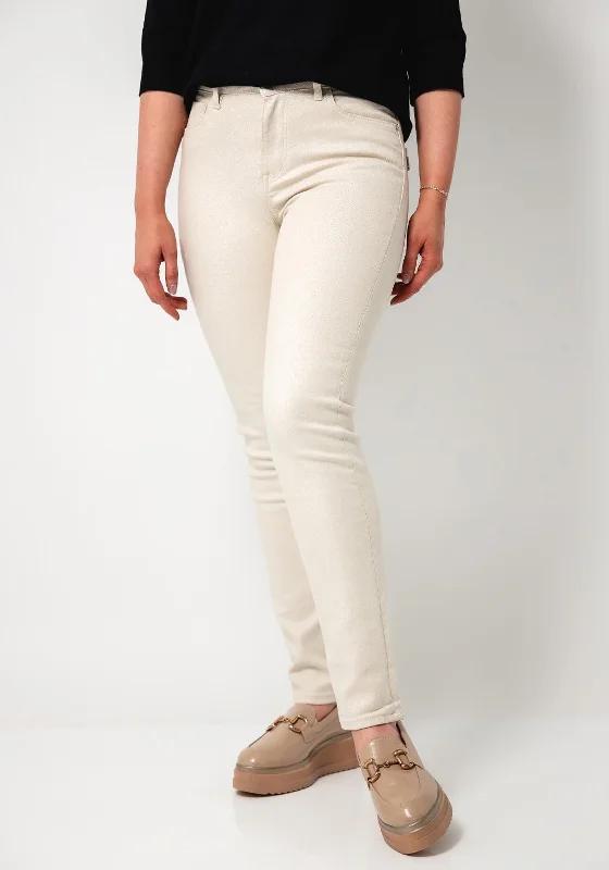 Tiffosi Jennifer Glitter Slim Leg Jeans, Cream