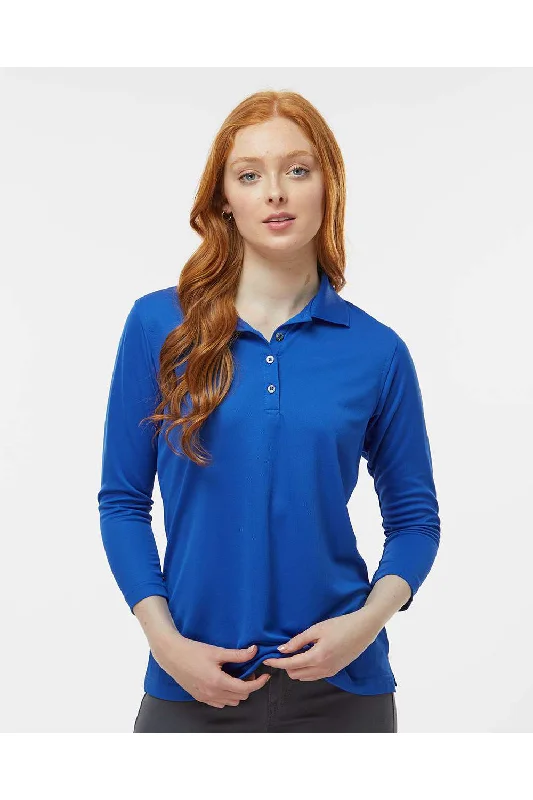 Paragon Womens Lady Palm Moisture Wicking 3/4 Sleeve Polo Shirt - Royal Blue