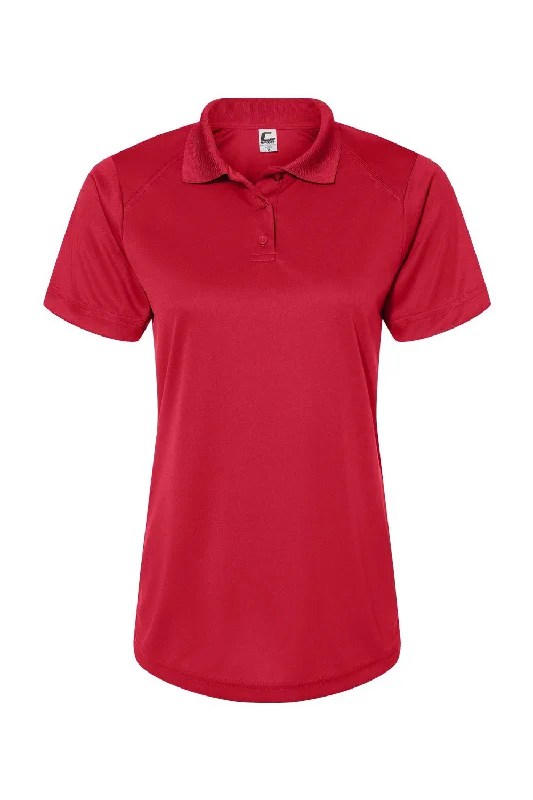 C2 Sport Womens Moisture Wicking Short Sleeve Polo Shirt - Red - Closeout