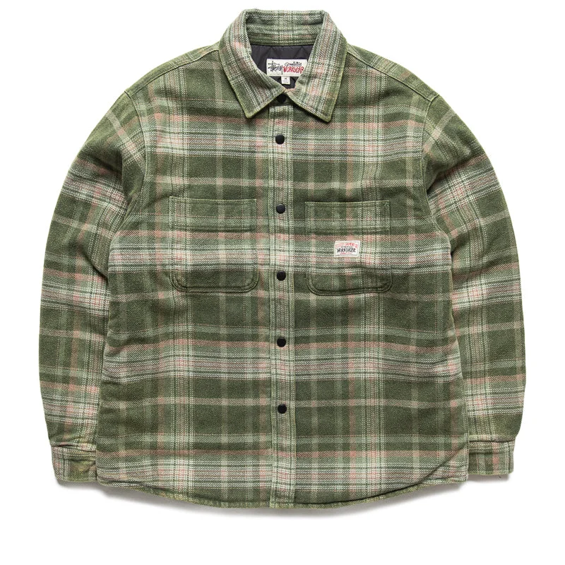 Stussy Heavy Washed Plaid Shirt - Green