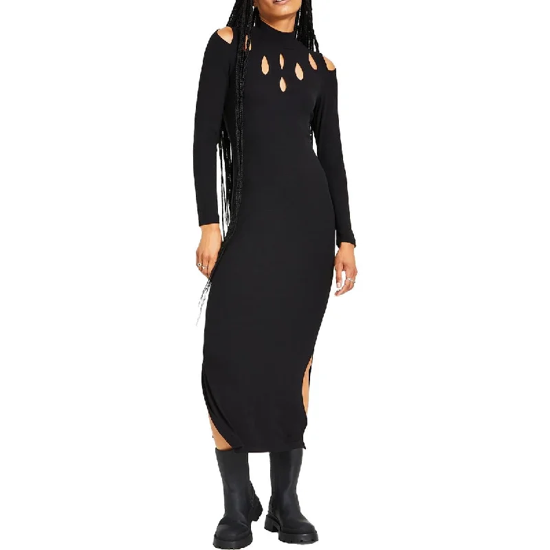 LNA Clothing Womens Side Slit Long Bodycon Dress