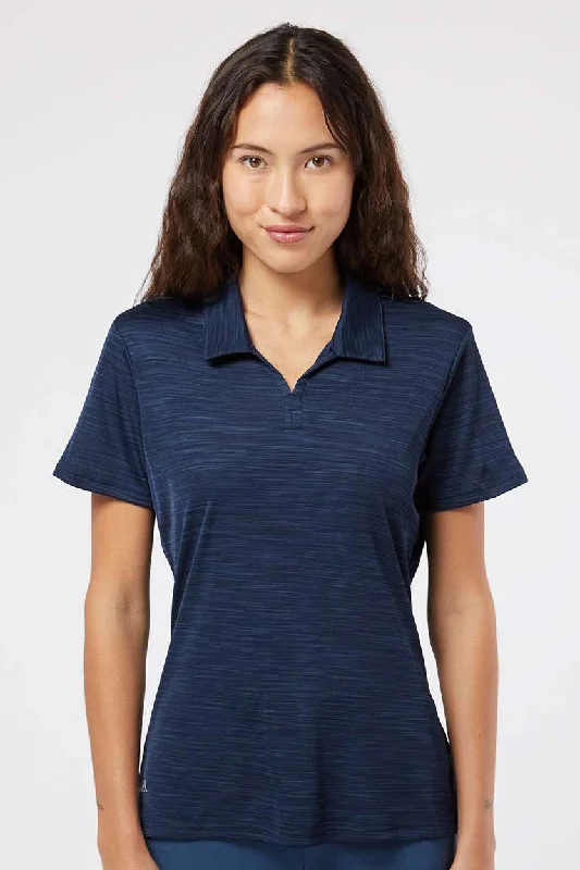 Adidas Womens UPF 50+ Short Sleeve Polo Shirt - Collegiate Navy Blue Melange