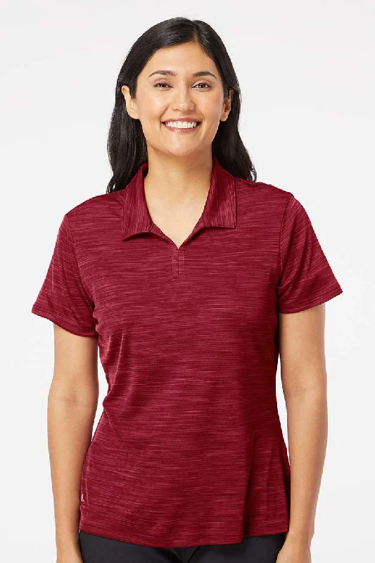 Adidas Womens UPF 50+ Short Sleeve Polo Shirt - Collegiate Burgundy Melange - Closeout