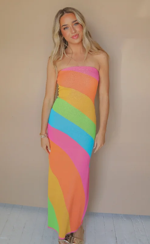 show me your mumu: island nights tube dress - rainbow