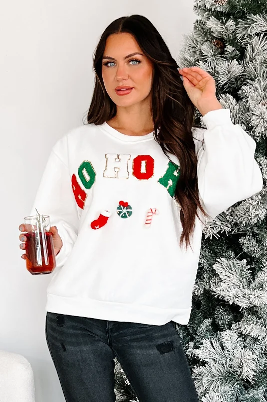 Santa's Calling Holiday Sweatshirt (Off White)