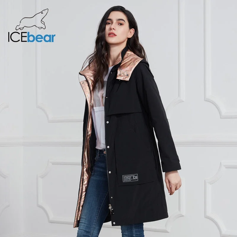 ICEbear 2020 New Women Coat Long Women Jacket Quality Women Coats Fashion Casual Women Clothing Brand Women Clothing GWC20727I