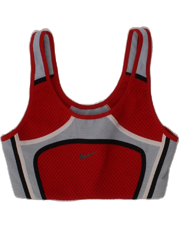 NIKE Womens Sport Bra Top UK 8 Small Red