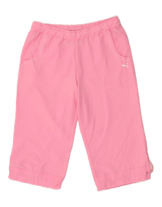 PUMA Womens Bermuda Sport Shorts UK 14 Large Pink