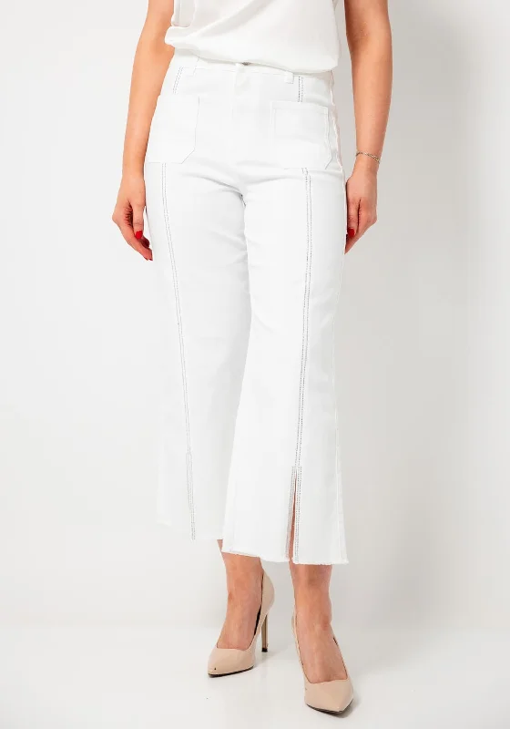 Joseph Ribkoff Embellished Culotte Jeans, White