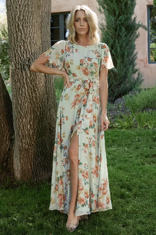 Naomi Short Sleeve Maxi Dress | Sage Floral