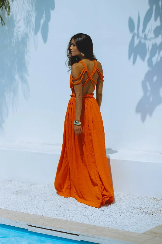 CORALINA MAXI DRESS - ORANGE