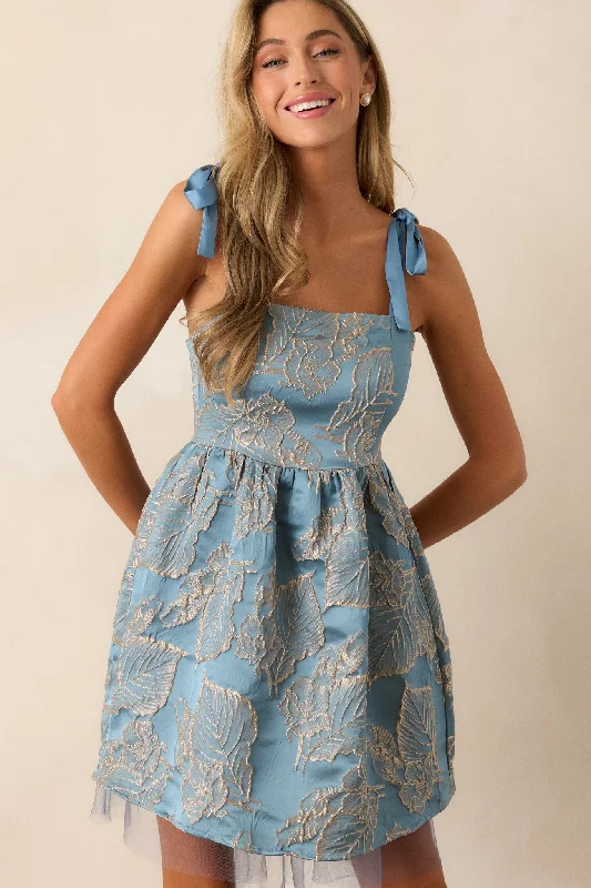 Feel the Magic Light Blue Bubble Mini Dress