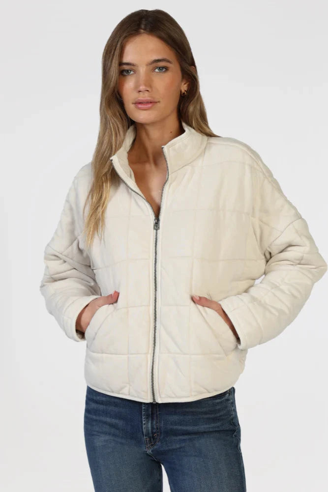 Quilted Zip Jacket - Ivory