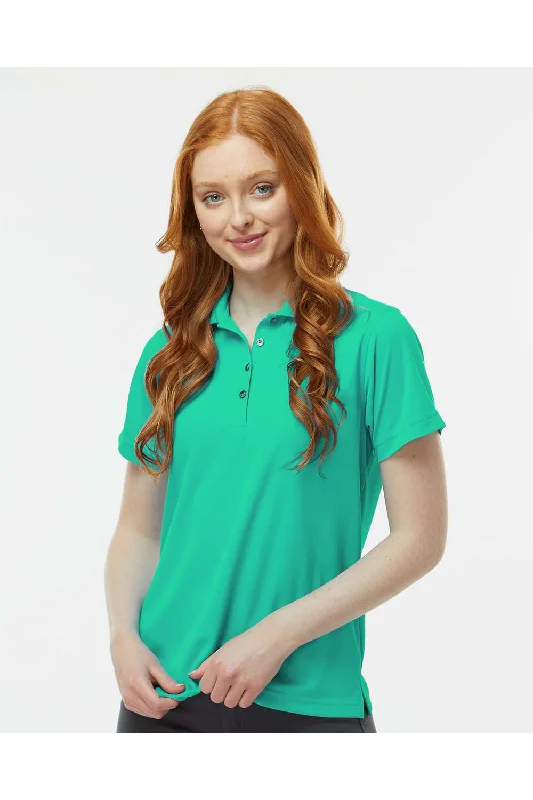 Paragon Womens Saratoga Performance Moisture Wicking Mini Mesh Short Sleeve Polo Shirt - Seagreen