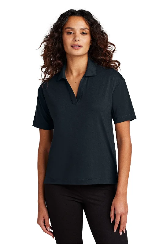 Mercer+Mettle Womens Moisture Wicking Short Sleeve Polo Shirt - Night Navy Blue