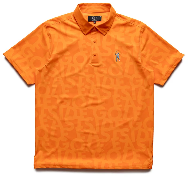 Eastside Golf Snap Placket Polo - Cantalope Shuffle Print