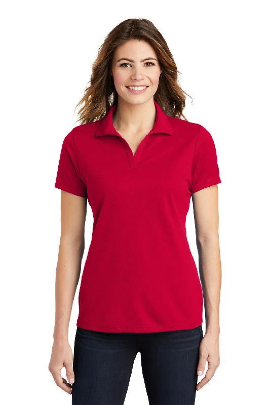 Sport-Tek Womens RacerMesh Moisture Wicking Short Sleeve Polo Shirt - Deep Red