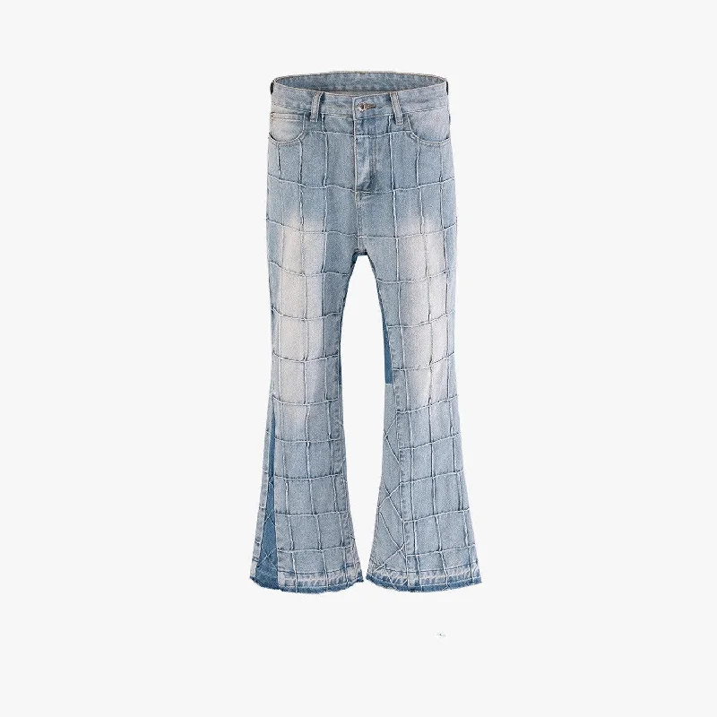 Men's And Women's Fashion Casual Waffle Jeans