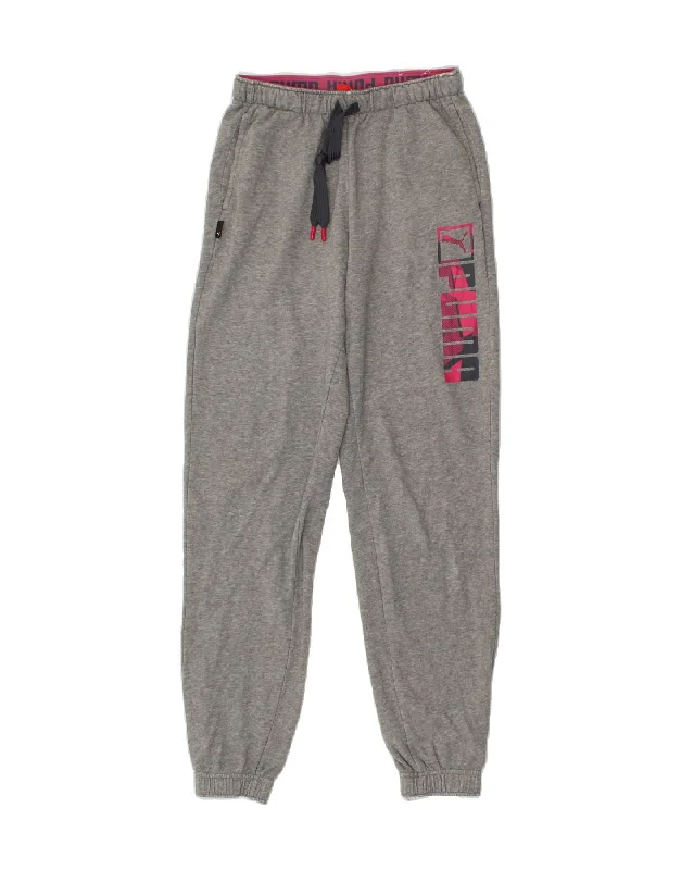 PUMA Womens Graphic Tracksuit Trousers Joggers UK 14 Medium  Grey