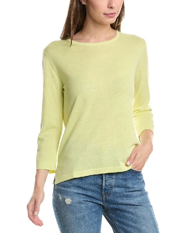 Forte Cashmere Aegean Crew Silk & Cashmere-Blend Sweater