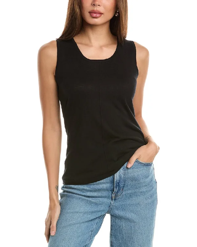 Forte Cashmere Seamed Silk & Cashmere-Blend Tank