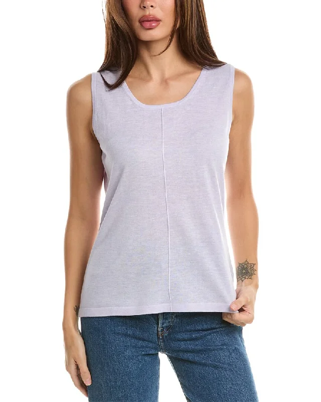 Forte Cashmere Seamed Silk & Cashmere-Blend Tank