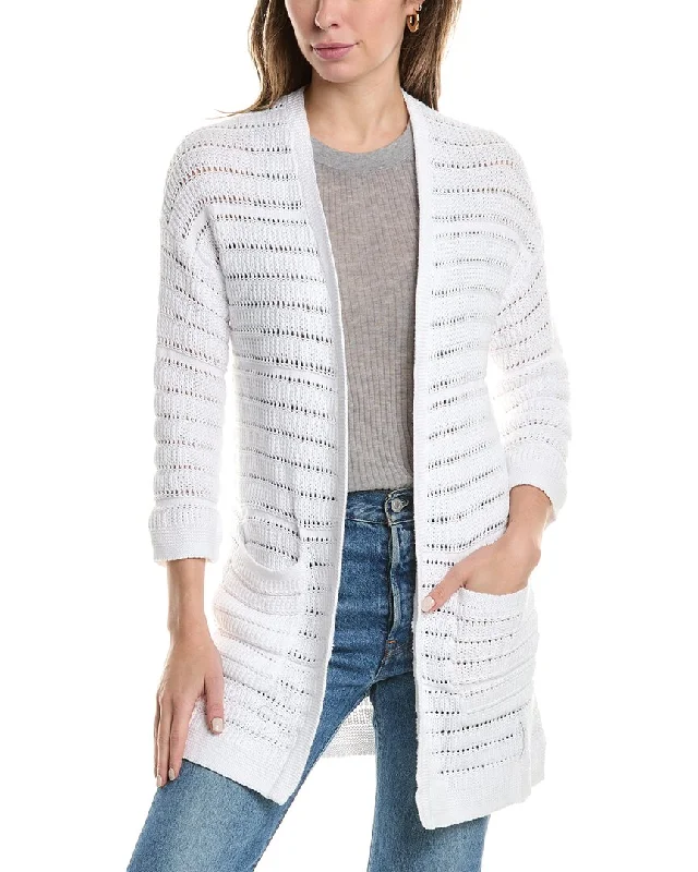 Forte Cashmere Texture Stripe Cardigan