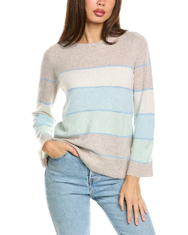 Forte Cashmere Wide Stripe Cashmere Pullover