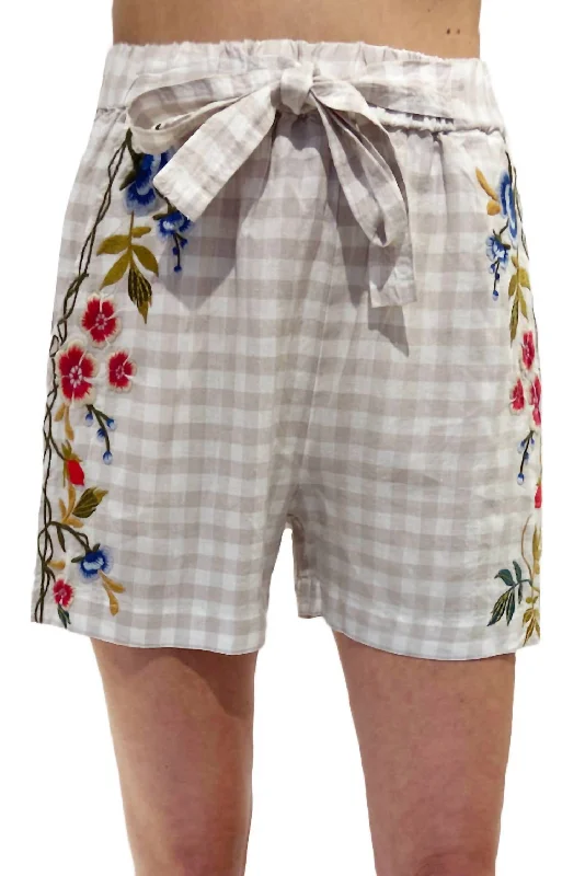 Adele Belted Gingham Short In Multi