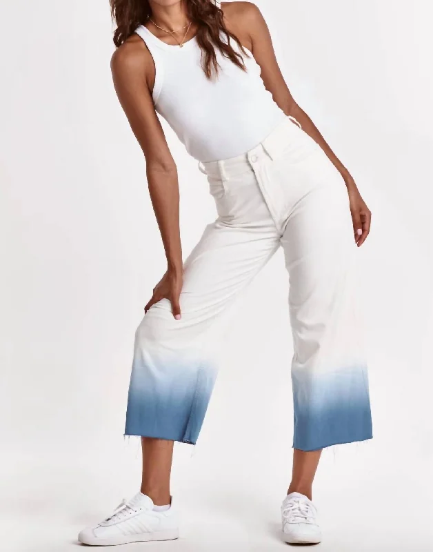 Audrey Crop Wide Leg In Misty Snow