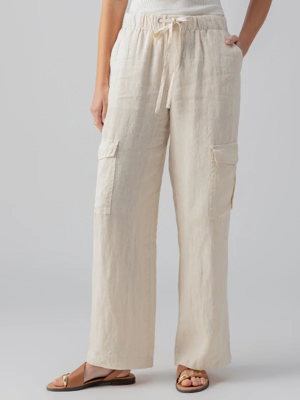 Drift Linen Cargo Semi-High Rise Pant Birch